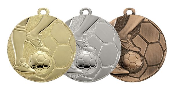 Voetbal Medaille E 222 Goud-Zilver-Brons compleet LAATSTE Serie OP=OP!!